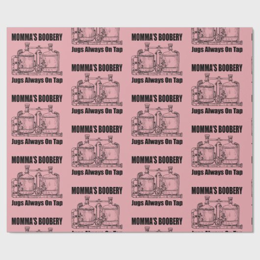 Mama's Boobery Jugs Altijd Op Tap Cadeaupapier (Vlak)