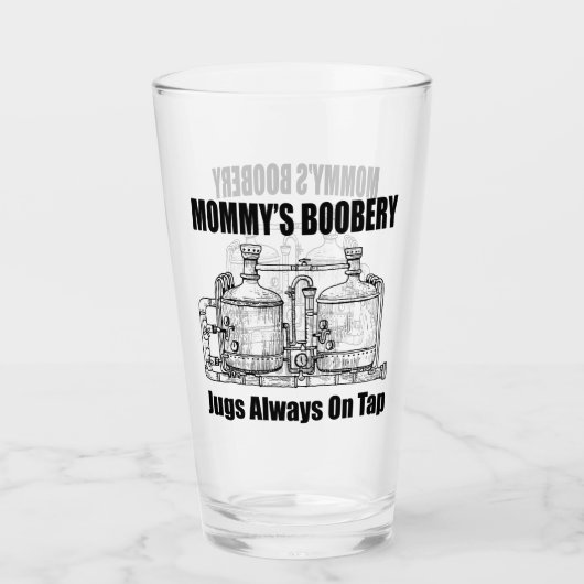 Mama's Boobery Jugs Altijd Op Tap Glas (Voorkant)