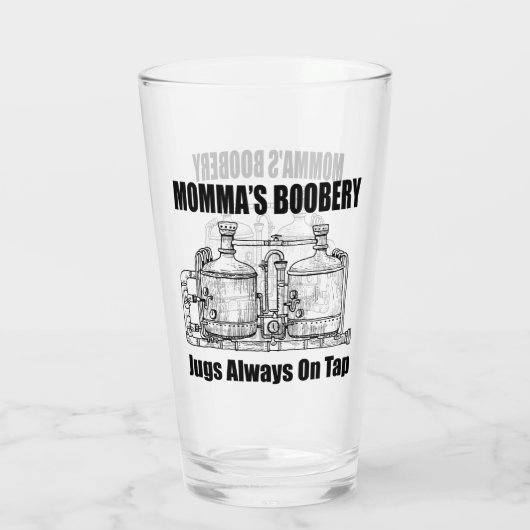 Mama's Boobery Jugs Altijd Op Tap Glas (Achterkant)