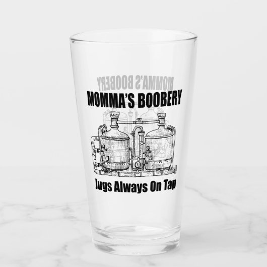 Mama's Boobery Jugs Altijd Op Tap Glas (Voorkant)