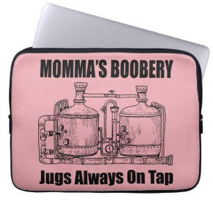 Mama's Boobery Jugs Altijd Op Tap Laptop Sleeve