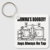 Mama's Boobery Jugs Altijd Op Tap Sleutelhanger (Voorkant)
