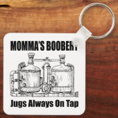 Mama's Boobery Jugs Altijd Op Tap Sleutelhanger (Achterkant)