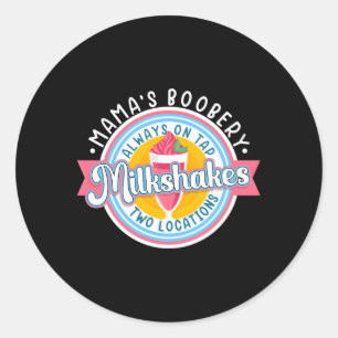 Mama's Boobery Milkshake Borstmelk Bar I Borst Ronde Sticker