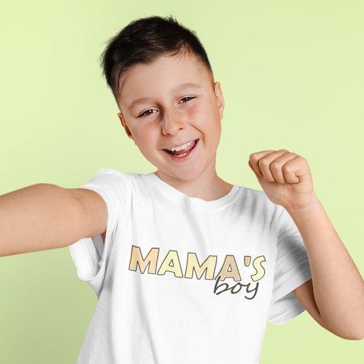 Mama's Boy bijpassende gele kleur Boy's T-Shirt