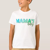 Mama's Boy bijpassende groene kleur Boy's T-Shirt (Voorkant)