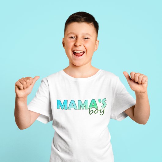 Mama's Boy bijpassende groene kleur Boy's T-Shirt