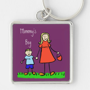 Mama's Boy Moeder and Son Custom Family Sleutelhan Sleutelhanger