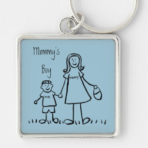 Mama's Boy Moeder and Son Custom Family Sleutelhan Sleutelhanger