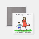 Mama's Boy - Moeder & Son Brunette Family Magnet (Voorkant / Achterkant)