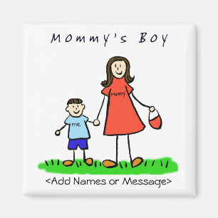 Mama's Boy - Moeder & Son Brunette Family Magnet
