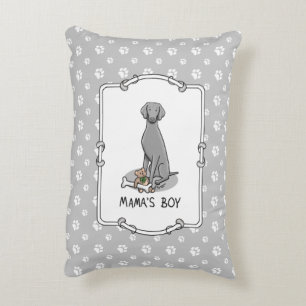 Mama's Boy Weimaraner (grijs 1) speelgoedhond mama Accent Kussen