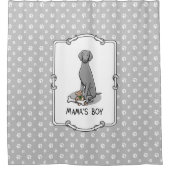 Mama's Boy Weimaraner (grijs 1) speelgoedhond mama Douchegordijn (Voorkant)