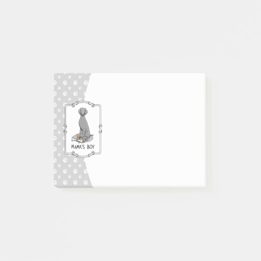 Mama's Boy Weimaraner (grijs 1) speelgoedhond mama Post-it® Notes (Voorkant)