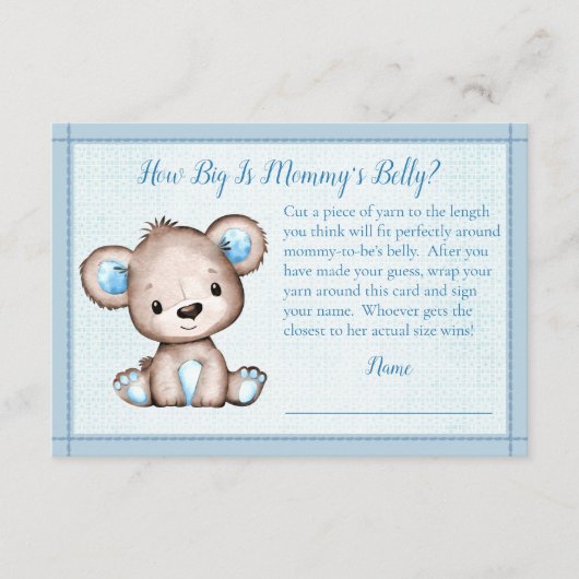 Mama's buik maat schattig bruin Beer Baby shower s Informatiekaartje (Voorkant)
