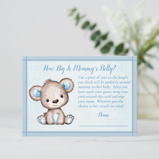 Mama's buik maat schattig bruin Beer Baby shower s Informatiekaartje (Staand voorkant)