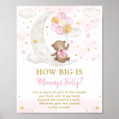 mama's buik spel meisje teddy beer ballonnen teken poster (Voorkant)