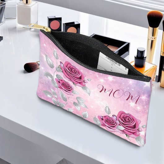 Mama's Cerise Roze Shimmer Roos Make-up Cosmetisch Etui