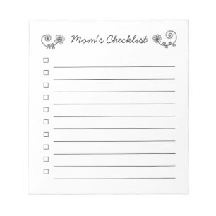 Mama's checklist, checkbox lijst, wegscheuren notitieblok
