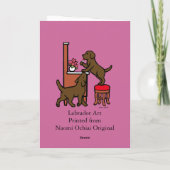 Mama's Chocolate Lab Puppy Duo Kaart (Achterkant)