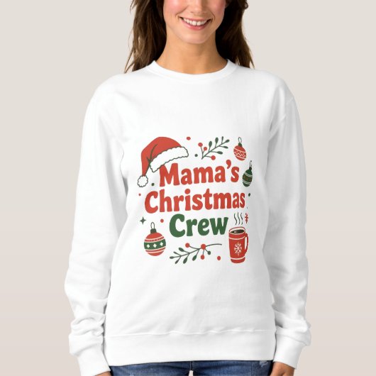 Mama's Christmas crew merry festive Trui (Voorkant)