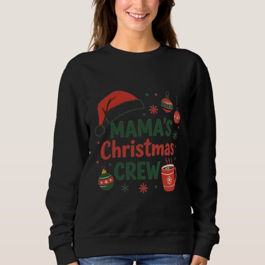 Mama's Christmas crew Santa's hat Trui (Voorkant)