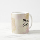 Mama's Coffee roze en gouden glitter mok (Voorkant rechts)