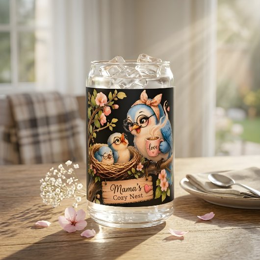 Mama's Cozy Nest Zwarte Drinkset Blikvorm Glas