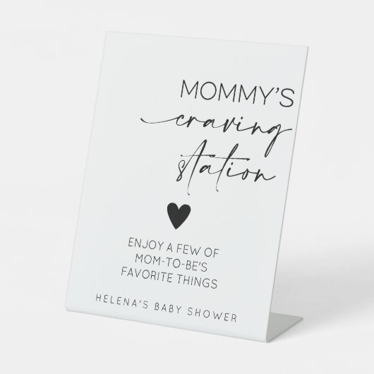 Mama's Craving Station Baby shower Reclamebord Met Voetstuk (Voorkant)