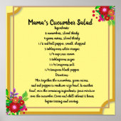 Mama's Cucumber Salad Recipe Poster Memories (Voorkant)