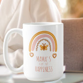 Mama's Cup of Happiness, aangepaste boho regenboog Koffiemok