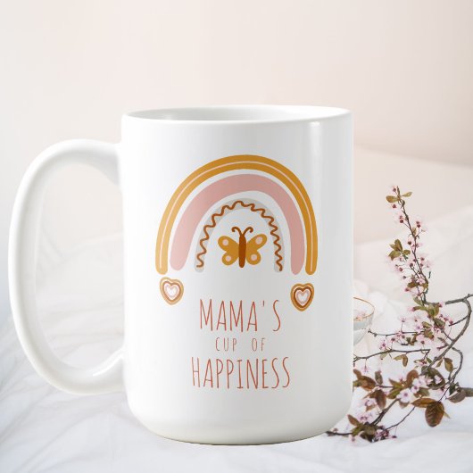 Mama's Cup of Happiness, aangepaste boho regenboog Koffiemok