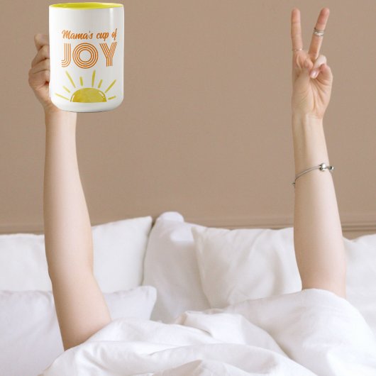 Mama's Cup of Joy - retro geel zonneschijn mok