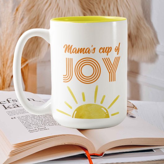 Mama's Cup of Joy - retro geel zonneschijn mok