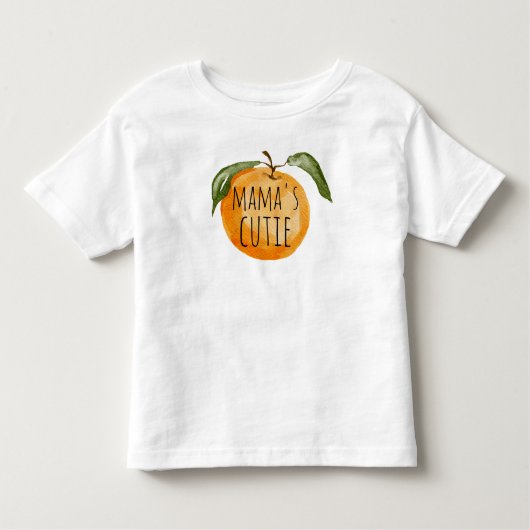 Mama's Cutie Cute Mandarin Oranje mam Matching Kinder Shirts (Voorkant)