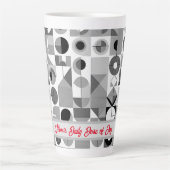 Mama's dagelijkse dosis van Joy Geometric Patroon  Latte Mok (Voorkant)