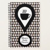 Mama's Daily Planner Koffieboon Mok Zwart & Wit (Voorkant)