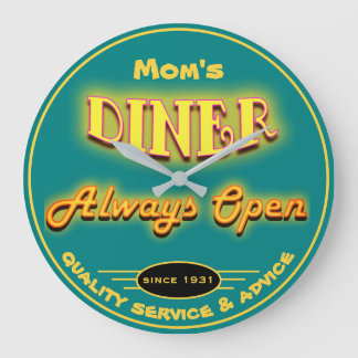 Mama's Diner of een andere naam die neon Blauwgroe Grote Klok