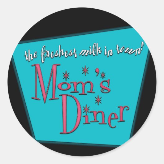 Mama's Diner Retro Pro-borstvoeding Design Ronde Sticker (Voorkant)