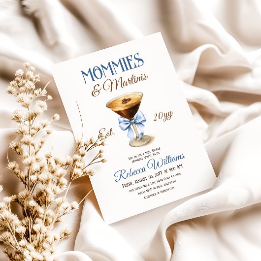 Mama's en Martini A Tini One Boy Baby shower Kaart