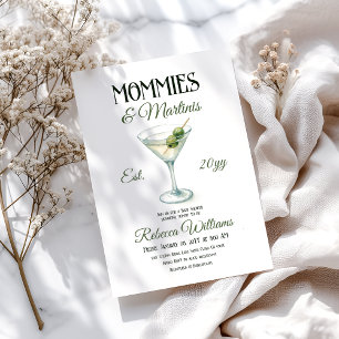 Mama's en Martini A Tini One Olive Baby shower Kaart