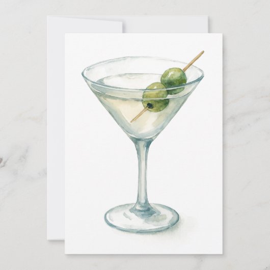 Mama's en Martini A Tini One Olive Baby shower Kaart (Achterkant)