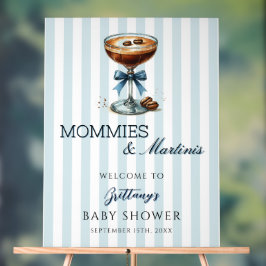 Mama's en Martinis Blue Baby shower Welkomstbord Acryl Bord
