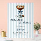 Mama's en Martinis Blue Baby shower Welkomstbord Acryl Bord (Huwelijk)