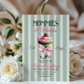 Mama's en Matcha Aardbei Roze Boog Baby shower Kaart