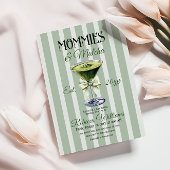 Mama's en Matcha Olive Green Bow Baby shower Kaart