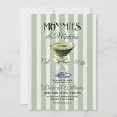 Mama's en Matcha Olive Green Bow Baby shower Kaart (Voorkant)