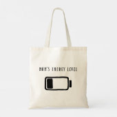 "Mama's energieniveau" Grappig Tote Bag (Achterkant)