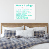 Mama's favoriete gezegden canvas print cadeau (Insitu (Slaapkamer))