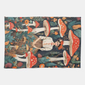 Mama's Frida Mushroom Forest foerageren Kerstmis Theedoek (Horizontaal)